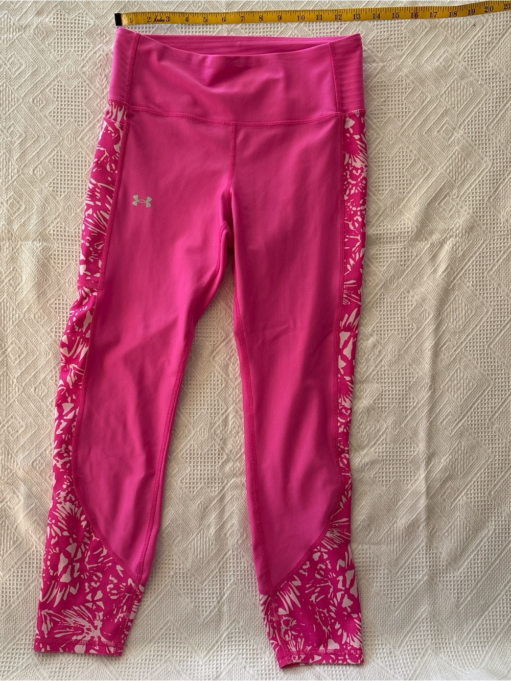 Under Armour Hot Pink Girls' Printed Side-Panel Leggings